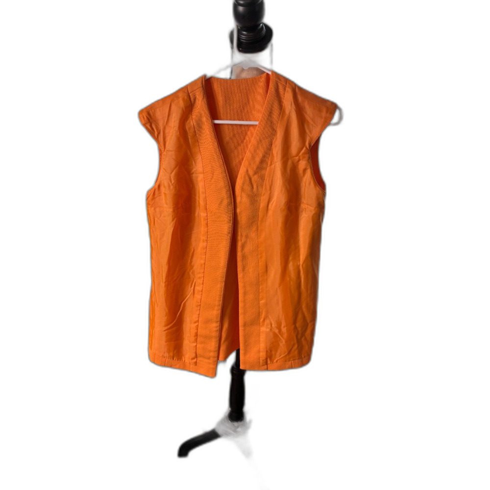 Vintage Orange Open Front Sleeveless Vest Top